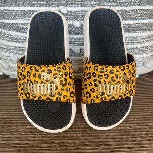 Puma Kids Cool Cat Slides - Gold and Black